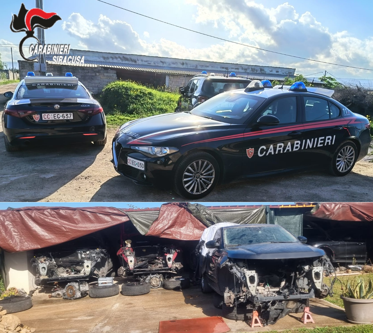 Augusta, auto rubate e smontate in un terreno: 44enne denunciato per ricettazione e riciclaggio