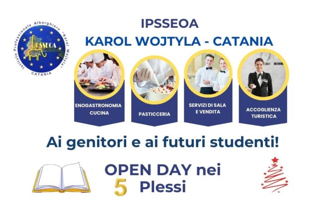 Catania, open day all’Istituto Alberghiero “Karol Wojtyla”: cinque plessi aperti il 13 dicembre