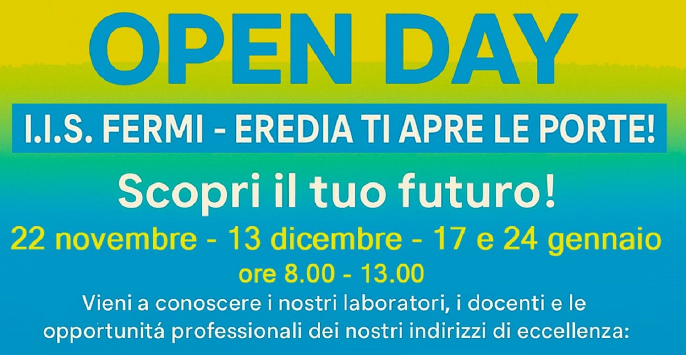 Open Day 13 Dicembre – L’IIS Fermi-Eredia apre le porte al tuo futuro