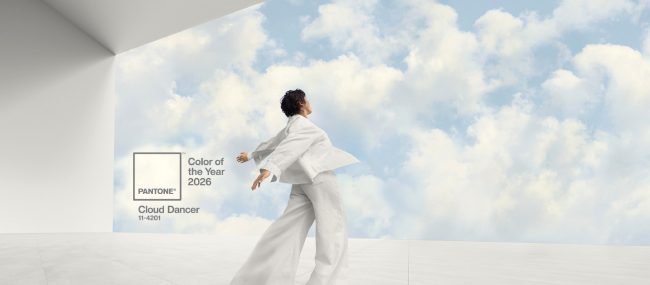 Pantone 2026, il colore dell’anno è “Cloud Dancer”: per la prima volta una tonalità bianca