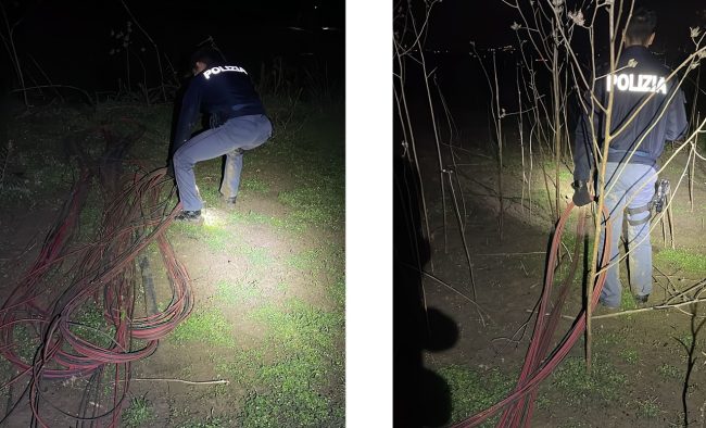 Padre e figlio minorenne rubano cavi di rame in un parco fotovoltaico: inseguimento e arresto a Catania