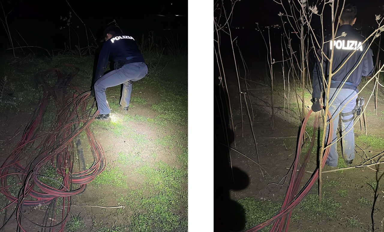 Padre e figlio minorenne rubano cavi di rame in un parco fotovoltaico: inseguimento e arresto a Catania