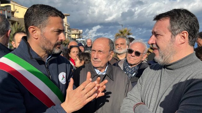 Salvini in Sicilia per il ciclone Harry, Schifani: “Le risorse del Ponte non vanno intaccate”