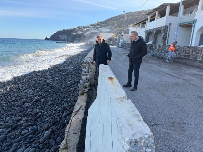 Mareggiate a Lipari, sopralluogo della Città Metropolitana di Messina: istituzioni al lavoro per fronteggiare l’emergenza