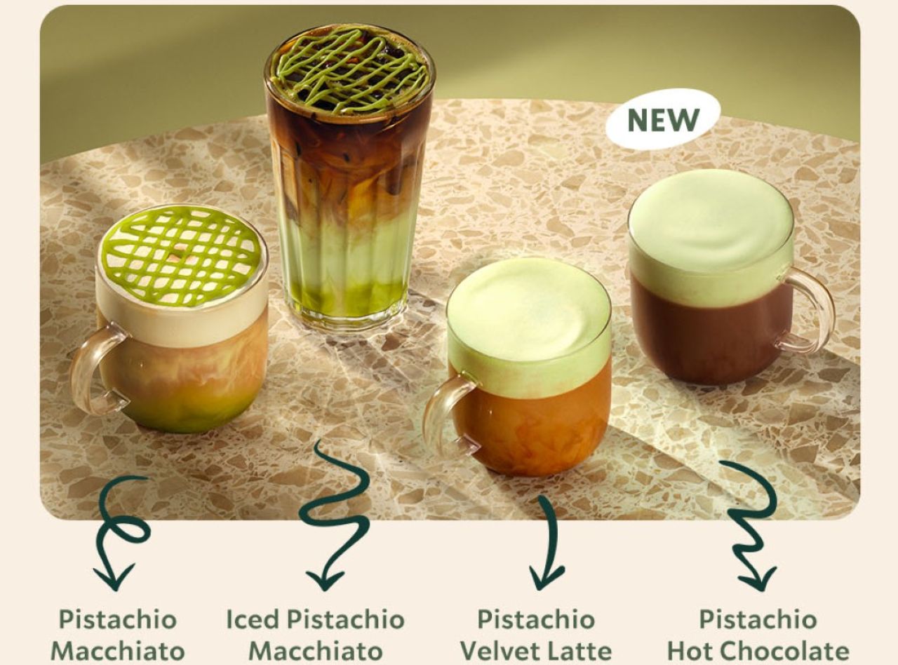 Un mix tra Starbucks e la Sicilia, ecco le nuove bevande al pistacchio lanciate dalla catena americana