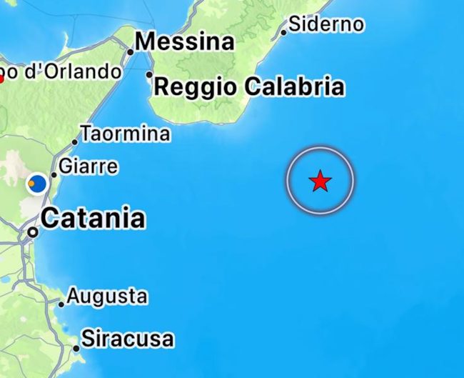 Terremoto di magnitudo 5.1 al largo della Costa calabra sud-orientale. Avvertito anche in Sicilia