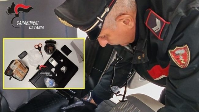 Aci Sant’Antonio, guida spericolata sotto il temporale tradisce un pusher con la droga in auto