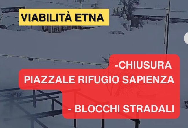 Etna, cambia la viabilità per il weekend: chiuso il piazzale del Rifugio Sapienza