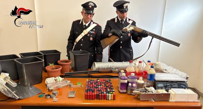 Misilmeri, armi in casa e serra di marijuana alimentata con luce rubata: tre arresti