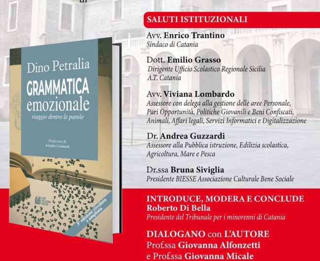 Catania, al Palazzo della Cultura l’incontro con Dino Petralia sul potere delle parole