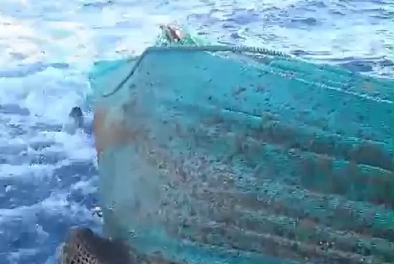 Lampedusa, peschereccio “pesca” un relitto di barca migranti: rientro forzato in porto
