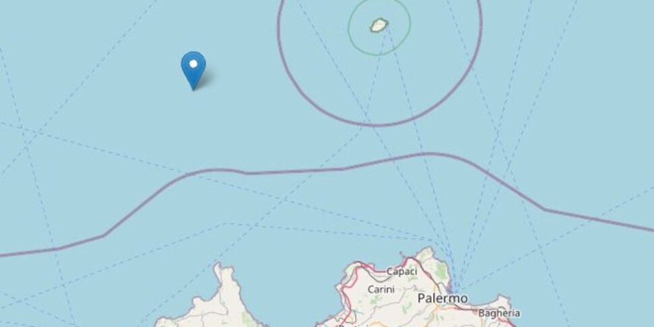 Doppia scossa di terremoto al largo di Palermo