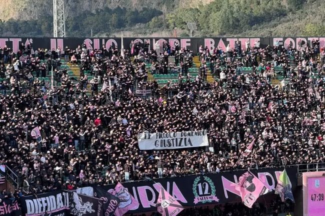 Palermo, striscione al Barbera per il piccolo Domenico: “Giustizia”