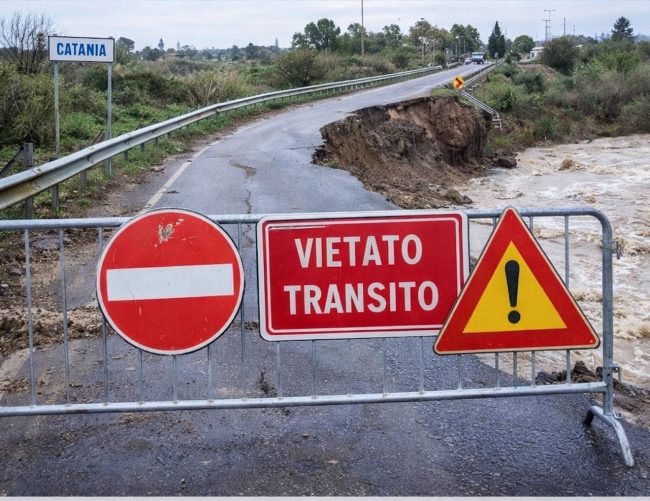 Viabilità tra Catania e Lentini, chiusa la Strada provinciale 104 per danni da maltempo