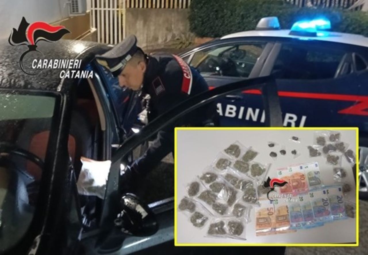 Spaccio nel Catanese, fermato pusher 33enne pregiudicato e sequestrate diverse dosi di droga
