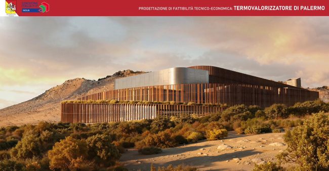Rendering termovalorizzatore di Palermo schifani commissario straordinario rifiuti