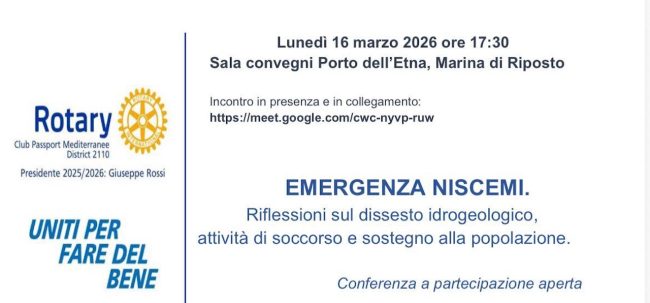 Il Rotary accende i riflettori sulla frana di Niscemi: conferenza per comprendere, sostenere e agire