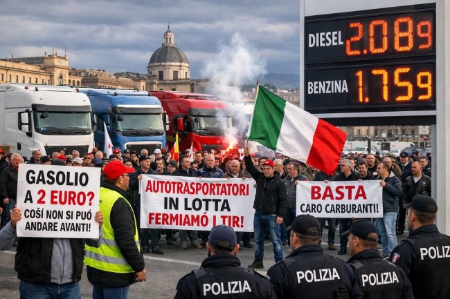 Carburanti alle stelle, il gasolio supera i 2 euro: camionisti fermi dal 20 al 25 aprile