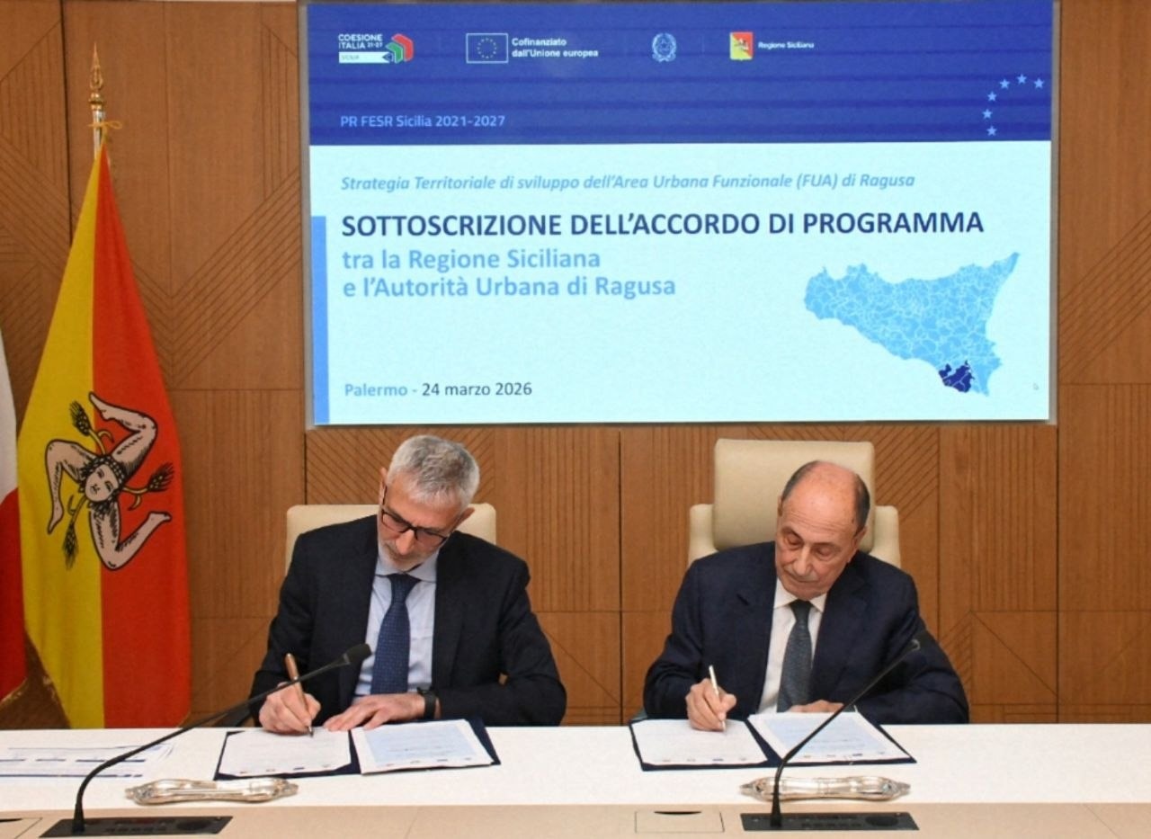 Fondi Ue, firmato l’accordo tra Regione e la Fua di Ragusa su politiche territoriali