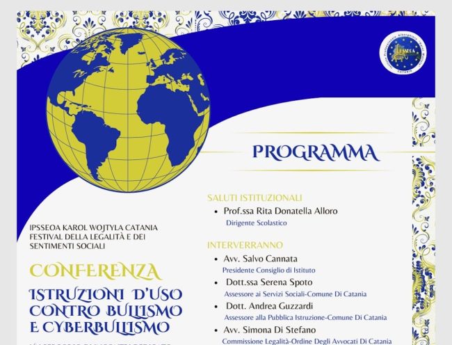 Al “Karol Wojtyla” di Catania prosegue il “Festival della Legalità e dei Sentimenti Sociali”: l’appuntamento di giovedì 5 marzo