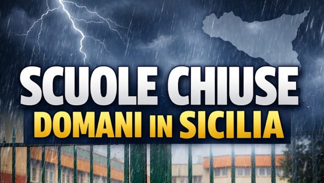 Scuole chiuse domani in Sicilia per allerta meteo – L’ELENCO