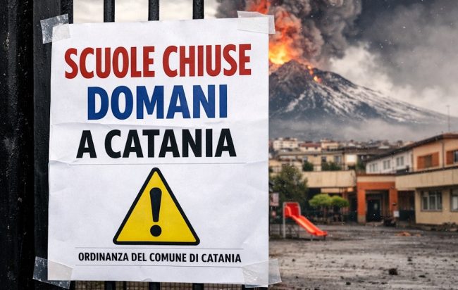 Anche a Catania scuole chiuse domani per allerta meteo. L’Ordinanza del sindaco Trantino