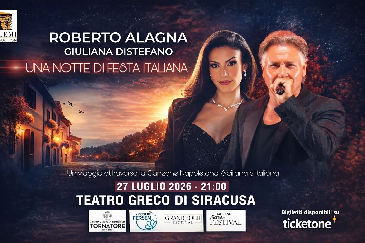 Al Teatro Greco di Siracusa lo speciale evento “Una notte di festa italiana” per omaggiare la canzone napoletana, siciliana ed italiana