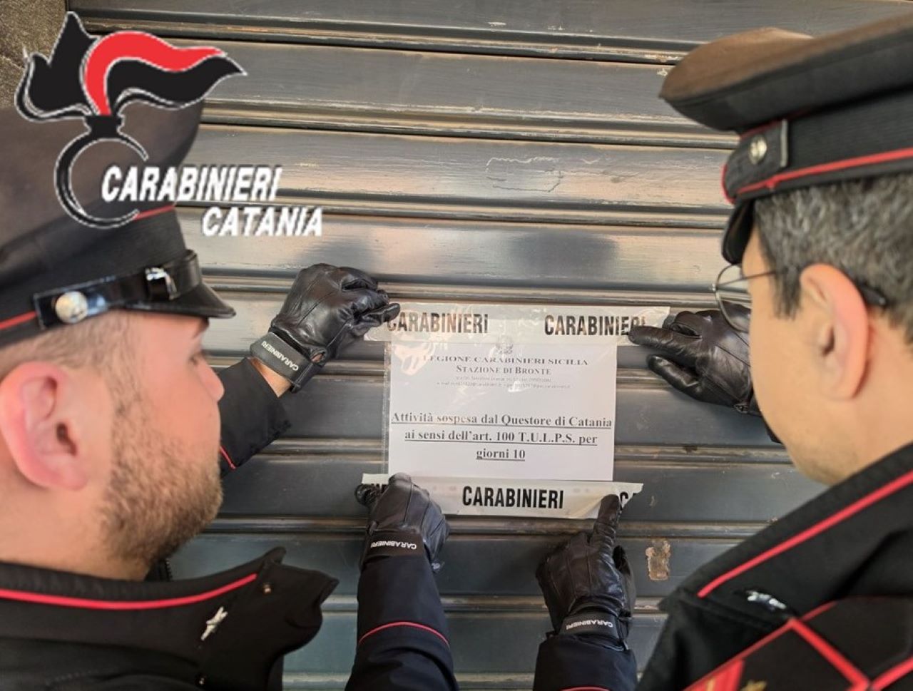 Bronte, chiuso bar del centro per dieci giorni: era diventato ritrovo abituale di pregiudicati