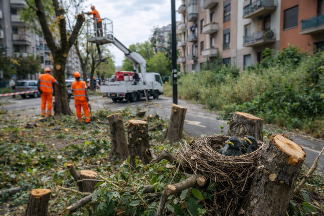 Alberi tagliati in piena nidificazione, scatta la diffida per il Comune di Palermo: “Così si distruggono nidi e ambiente”