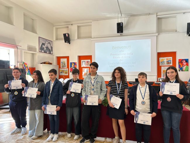 Premi per gli alunni della Cavour ai Giochi Matematici del Mediterraneo