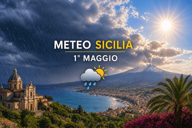 Meteo Sicilia, primo maggio con piogge e temperature sotto la media. Scatta l’allerta