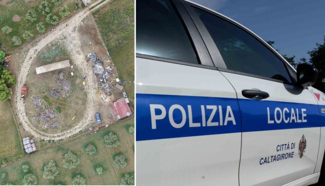Rifiuti bruciati e discarica abusiva: blitz della polizia locale a Caltagirone, tre arresti