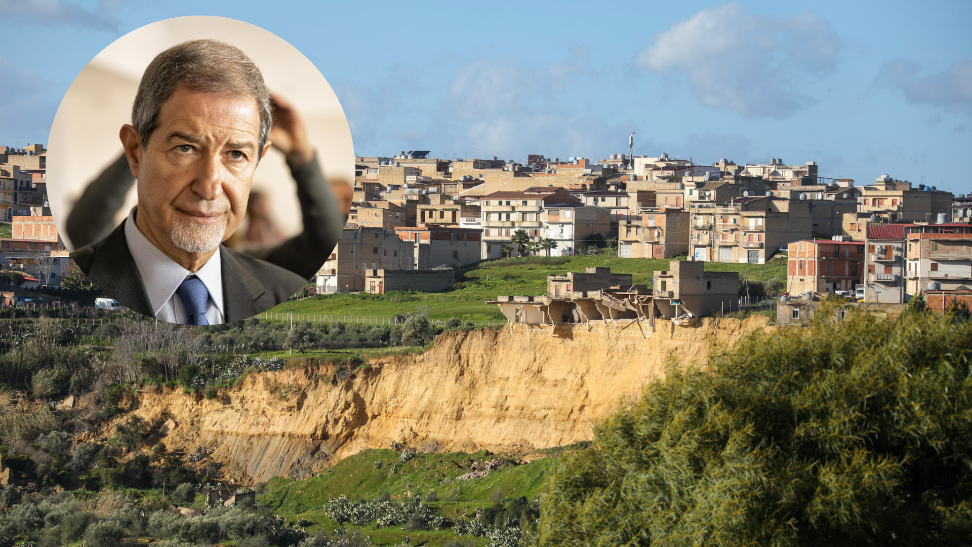 Frana Niscemi, il ministro Musumeci: «Ho firmato i decreti per gli interventi»