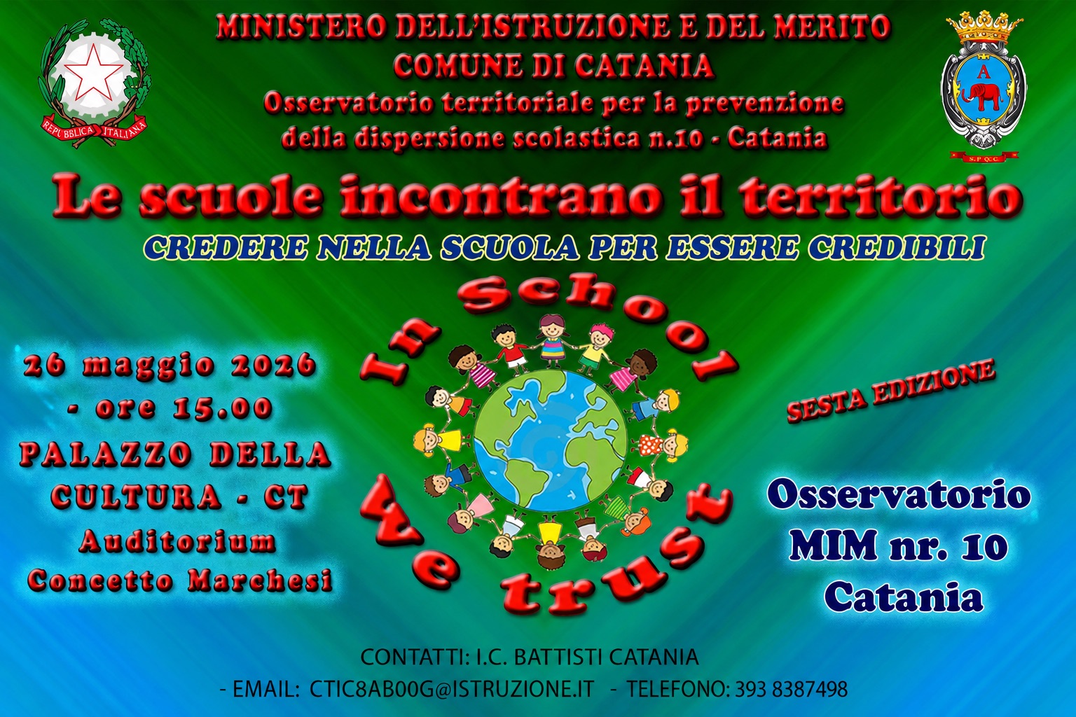 Anche gli studenti della “Battisti” di Catania all’incontro per prevenire la dispersione scolastica
