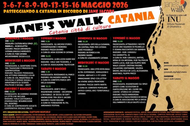 Jane’s Walk 2026, Catania cammina per la città: al via la nona edizione