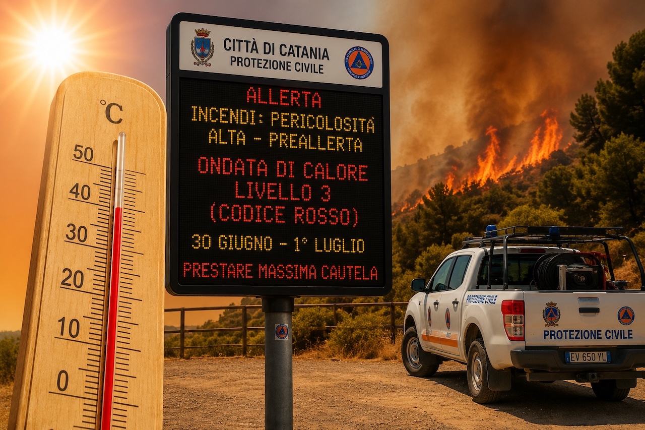 Catania si prepara a 48 ore di fuoco: allerta rossa per incendi e ondate di calore