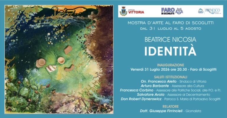 “IDENTITÀ”, la Mostra Antologica di Beatrice Nicosia che approda al Faro di Scoglitti