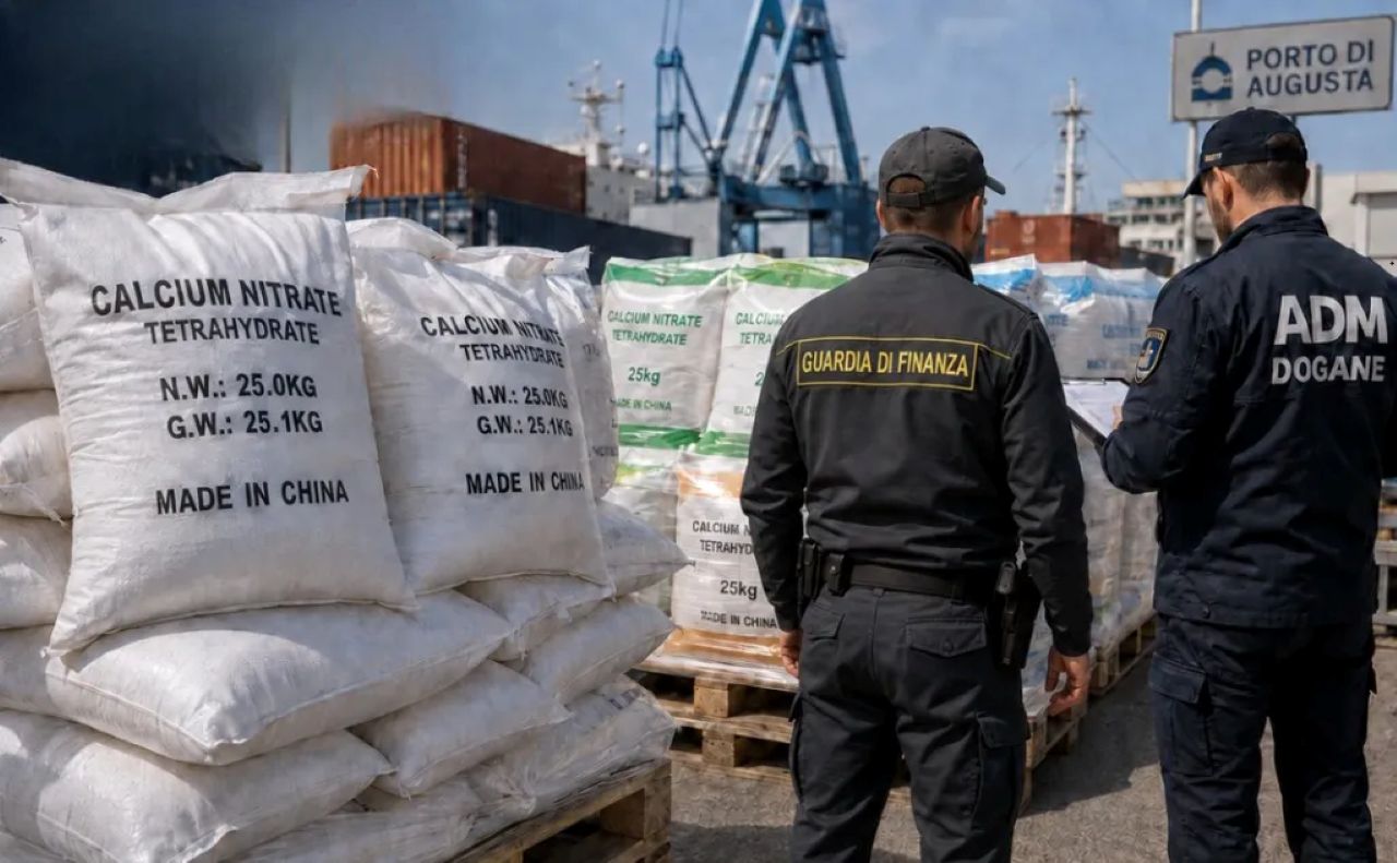 Porto di Augusta, sequestrate 100 tonnellate di fertilizzante irregolare proveniente dalla Cina