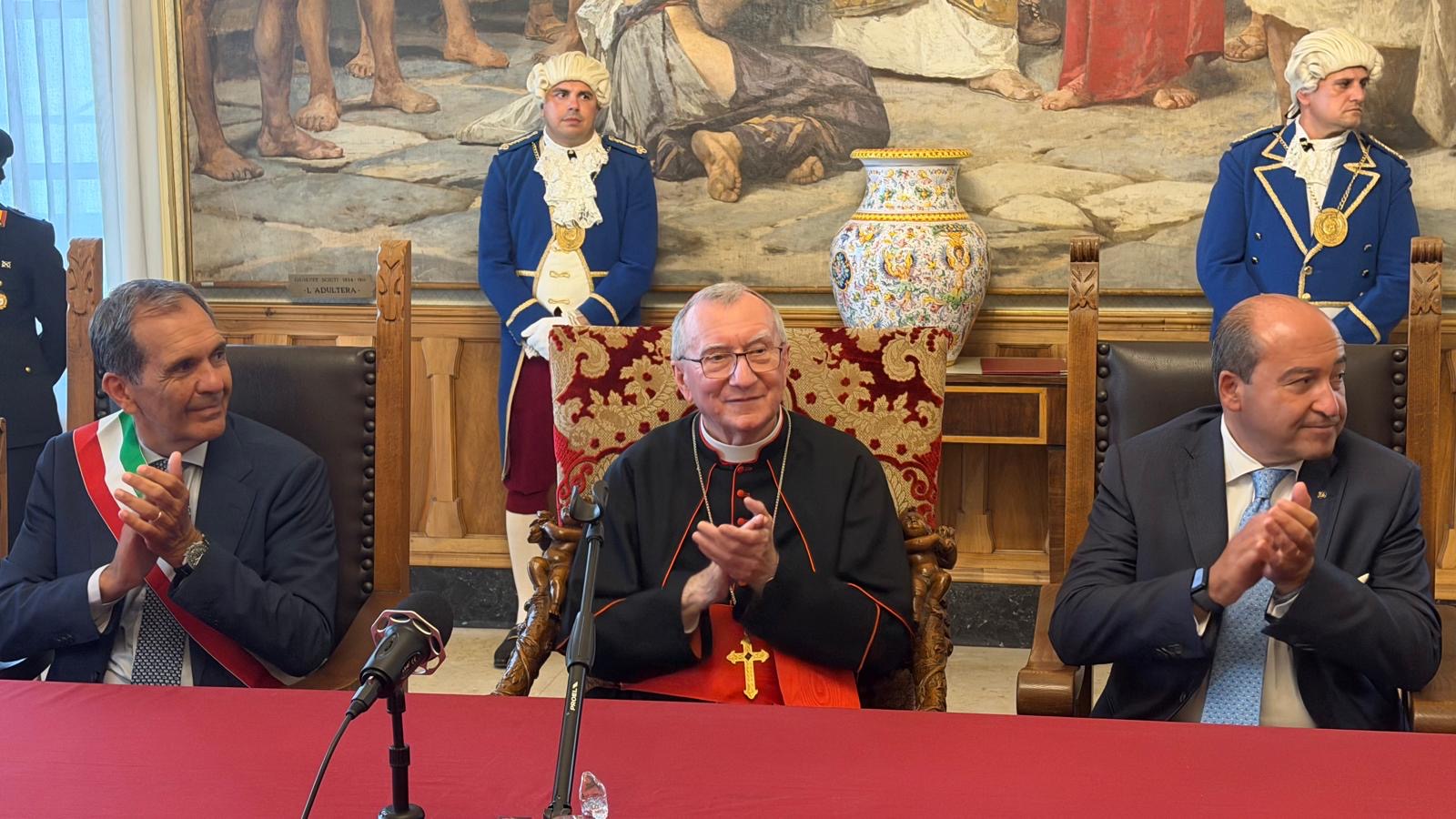 Sant’Agata, il cardinale Parolin a Palazzo degli Elefanti per il nono centenario della traslazione delle reliquie