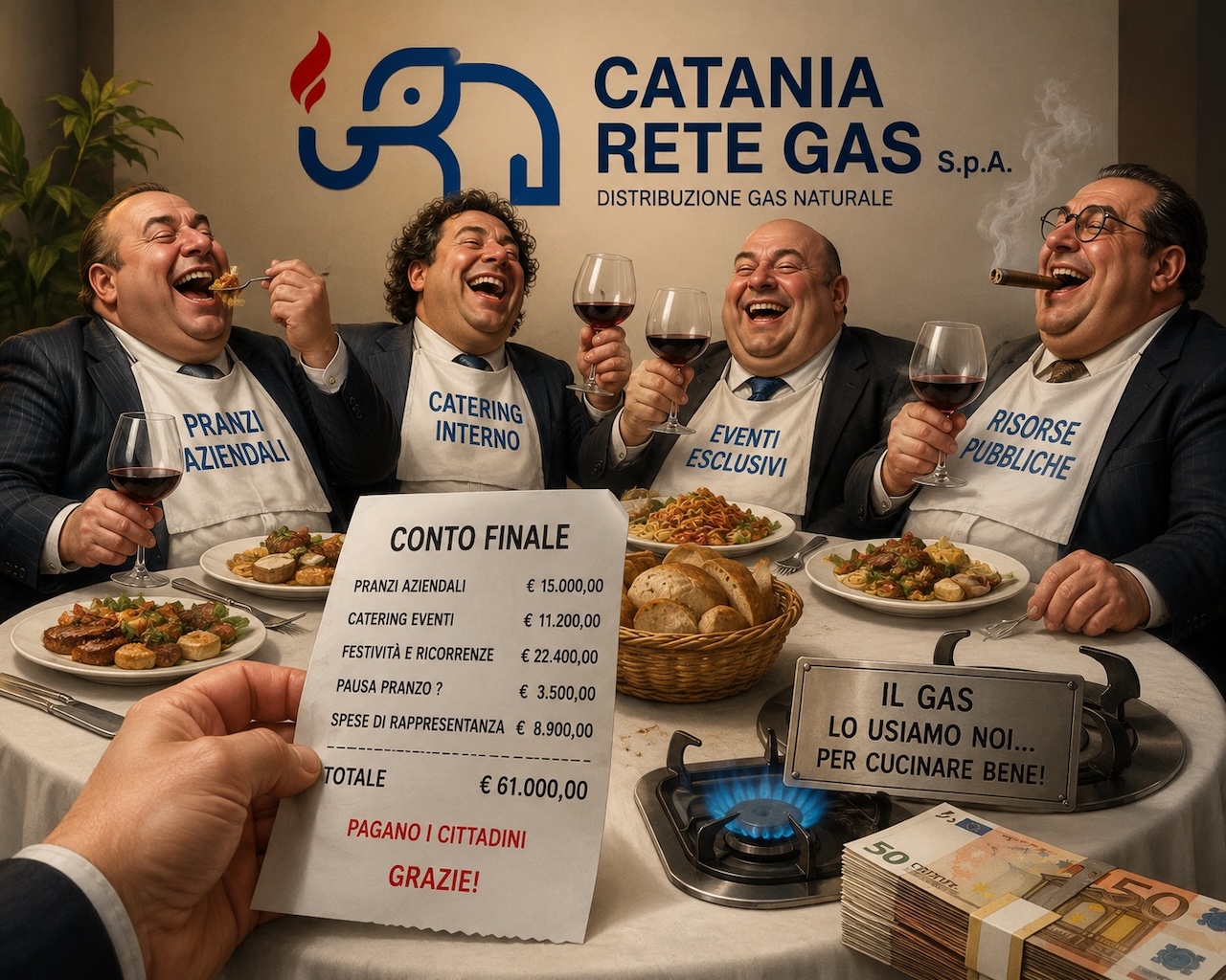 La lettera anonima sui soldi di Catania Rete Gas spesi per pranzi e catering. Lo Schiavo e Scalia: “Serve chiarezza e trasparenza”