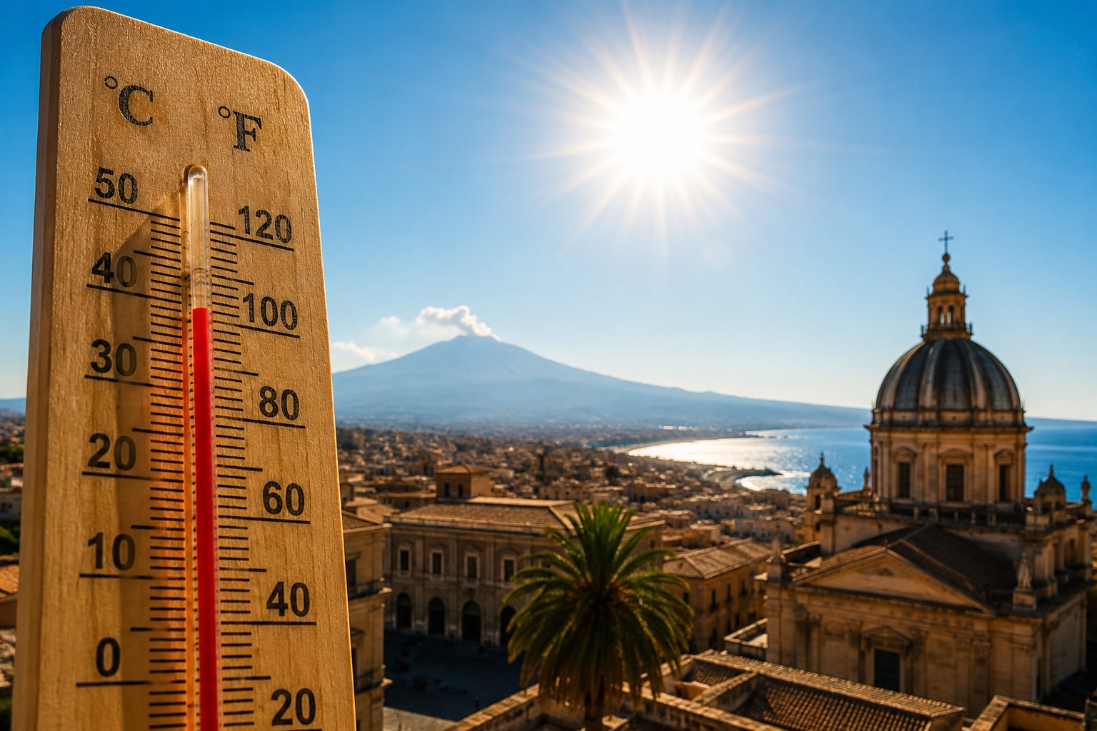 Meteo Sicilia, torna il caldo africano: lunedì con temperature in forte aumento, possibili picchi oltre i 42°C