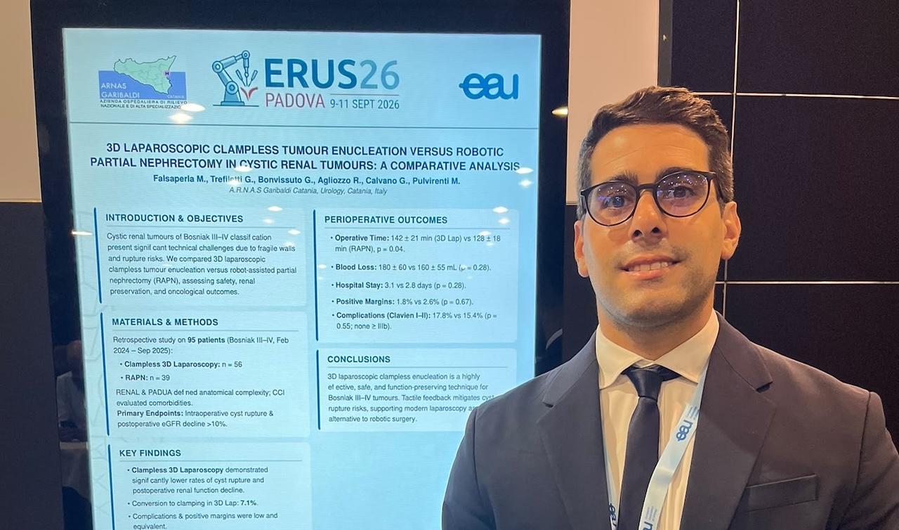 Urologia, l’ARNAS Garibaldi di Catania protagonista al meeting europeo ERUS26 di Padova