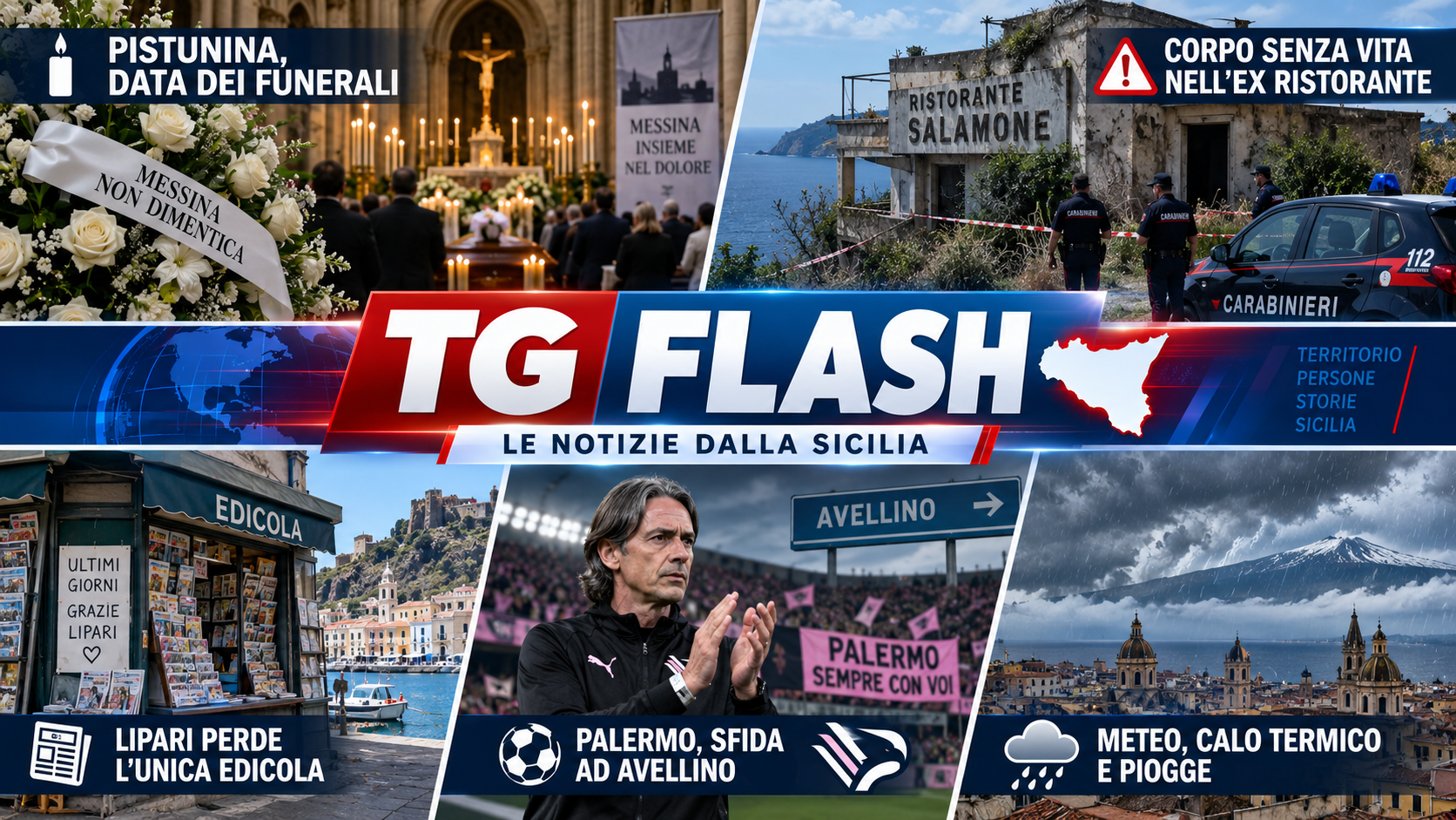 Messina, fissati i funerali delle vittime di Pistunina. Corpo senza vita a Milazzo, Lipari perde l’unica edicola | TG Flash 19.30