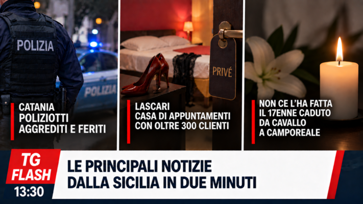 Poliziotti aggrediti a Catania, casa di appuntamenti con oltre 300 clienti. Camporeale piange Ismaele | TG Flash 13:30
