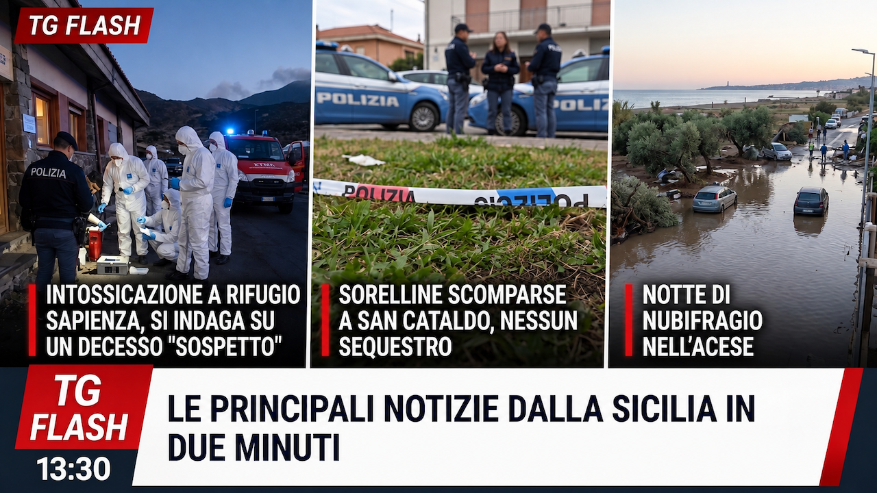 Decesso “sospetto” a Rifugio Sapienza, nessun sequestro di persona a San Cataldo. Agente massacrato da un detenuto  | TG Flash 13:30