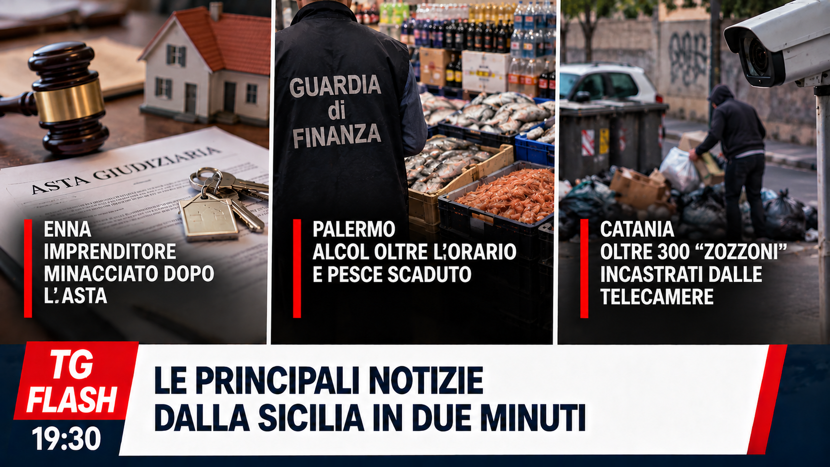 Minacce dopo l’asta, maxi sequestro a Palermo e oltre 300 “zozzoni” a Catania | TG Flash 19:30