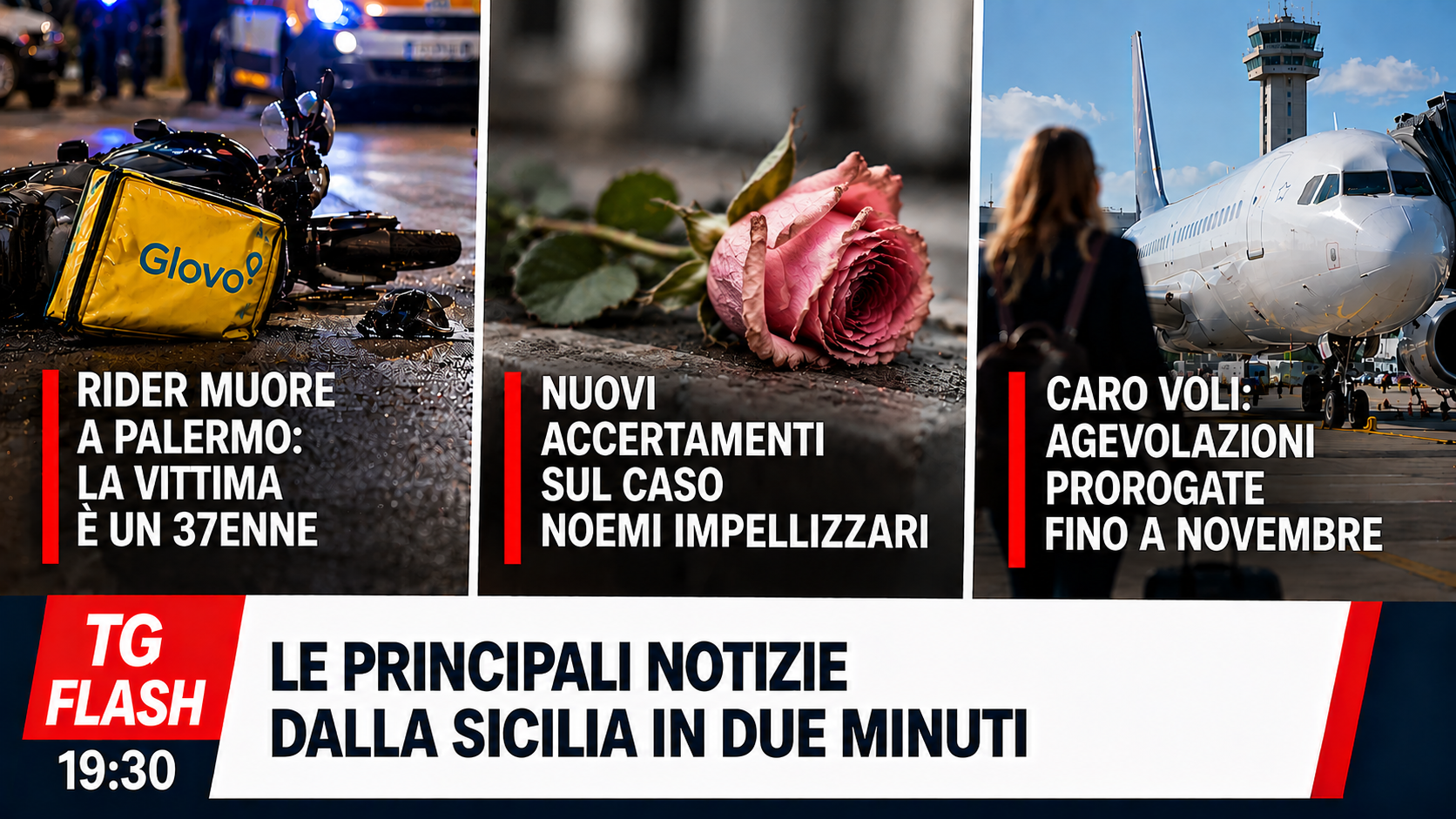 Rider muore a Palermo, nuove indagini su Noemi Impellizzari. Caro voli, agevolazioni prorogate | TG Flash 19:30