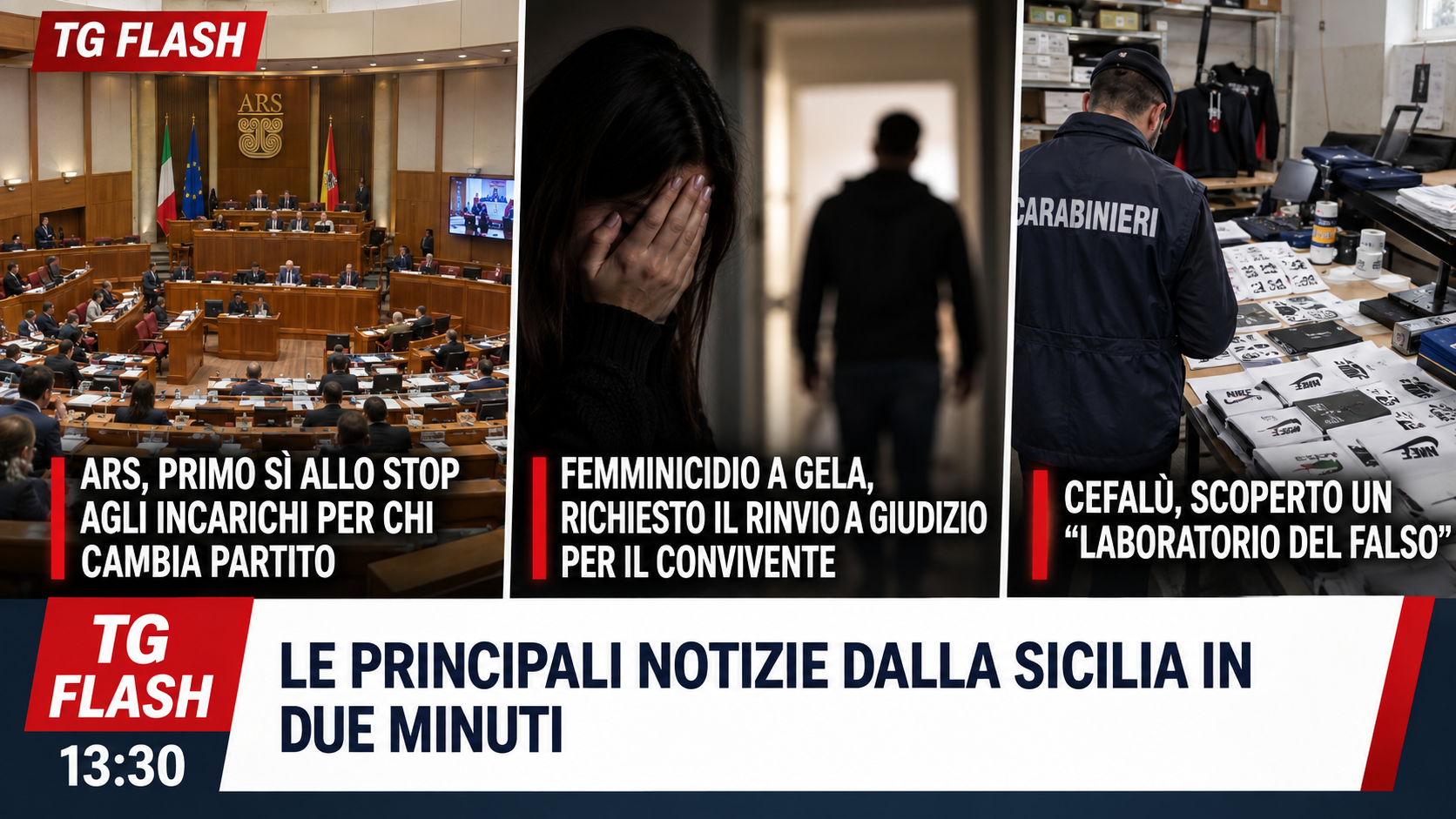 Passa nuovo emendamento all’Ars, rinvio a giudizio per femminicidio a Gela. Capi contraffatti a Cefalù | TG Flash 13:30