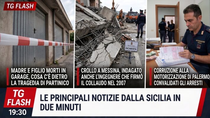 Madre e figlio morti in garage, indagini su Pistunina. Corruzione alla motorizzazione di Palermo | TG Flash 19:30