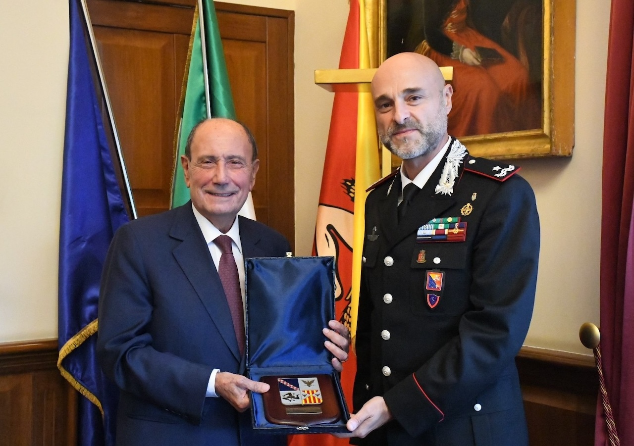 Palazzo d’Orléans, Schifani riceve il nuovo comandante provinciale dei Carabinieri Pietro Sutera